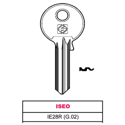 Silca Chiave Ottone Ie28R (G.Vac 0) Iseo - 20 Pz