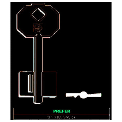 Silca Chiave A Doppia Mappa 5Pf3 (G.Vas 5) Prefer - 25 Pz