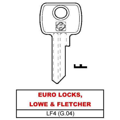 Silca Chiave Ottone Lf4 (G.Vae 0) Euro Locks, Lowe & Fletcher - 20 Pz