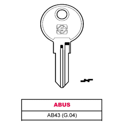 Silca Chiave Asc Ab43 (G.Vae 0) Abus - 20 Pz