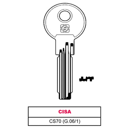 Silca Chiave Punzonata Ottone Cs70 (G.Vag 1) Cisa - 10 Pz