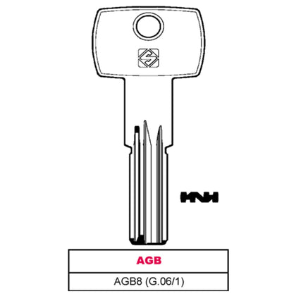 Silca Chiave Punzonata Ottone Agb8 (G.Vag 1) Agb - 10 Pz