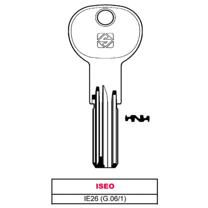 Silca Chiave Punzonata Ottone Ie26 (G.Vag 1) Iseo - 10 Pz