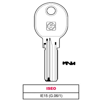 Silca Chiave Punzonata Ottone Ie15 (G.Vag 1) Iseo - 10 Pz