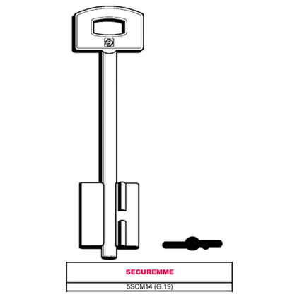 Silca Chiave A Doppia Mappa 5Scm14 (G.Vat 0) Securemme - 5 Pz