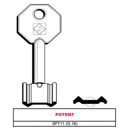 Silca Chiave A Doppia Mappa 5Pt11 (G.Vas 0) Potent - 5 Pz