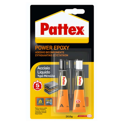 Henkel Colla Pattex Power Epoxy Acciaio Liquido Gr. 30 - 6 Pz