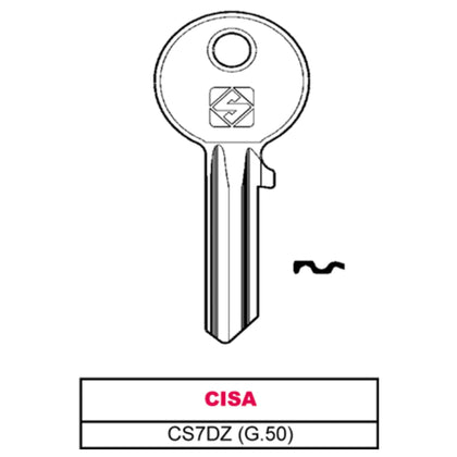 Silca Chiave Silky Ottone Cs7Dz (G.Vgb 1) Cisa - 100 Pz