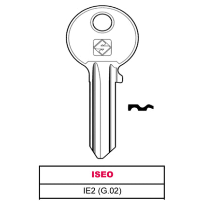 Silca Chiave Ottone Ie2 (G.Vac 0) Iseo - 20 Pz