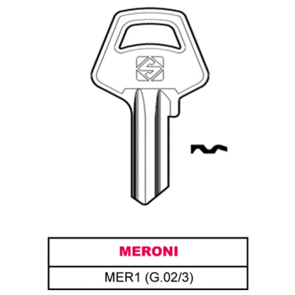 Silca Chiave Ottone Mer1 (G.Vac 3) Meroni - 100 Pz