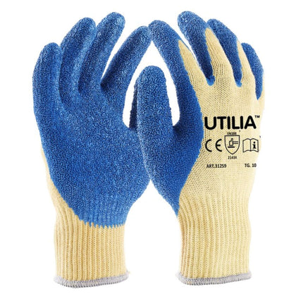 Utilia Guanti In Lattice/Cotone Col. Blu Tg. 9 - 12 Pa