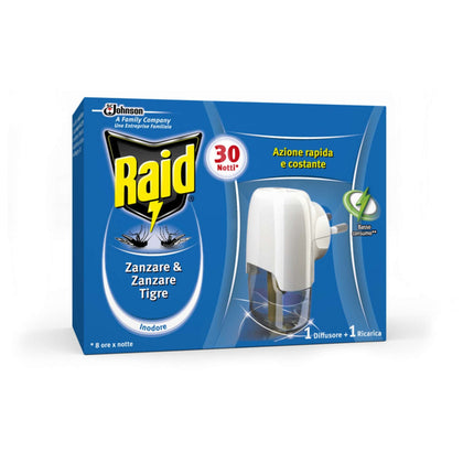 Raid Elettroemanatore +Ricarica Liquida 30 Notti - 12 Pz