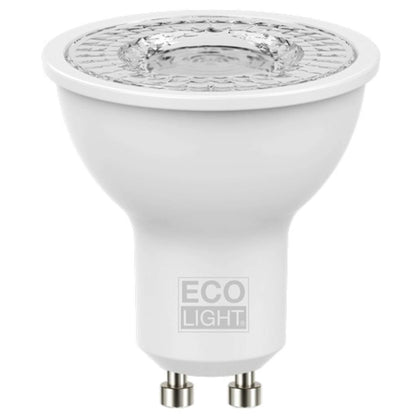 Ecolight Lampada A Led Spot Gu10 Fascio 110° Luce Calda 6 W - 10 Pz