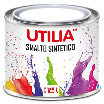 Utilia Smalto Sintetico Ml. 125 Bianco Lucido - 6 Pz