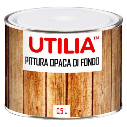 Utilia Fondo Bianco Opaco Per Legno Ml. 500 - 6 Pz