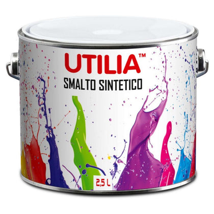 Utilia Smalto Sintetico Lt. 2,5 Nero Lucido - 2 Pz