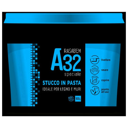 Rasaben Stucco In Pasta Per Legno E Muri A32 Speciale Kg. 0,25 - 24 Pz