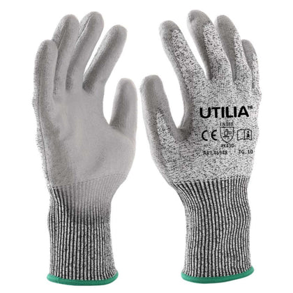 Utilia Guanti Antitaglio In Nylon/Poliuretano Col. Grigio Tg.10 - 12 Pa