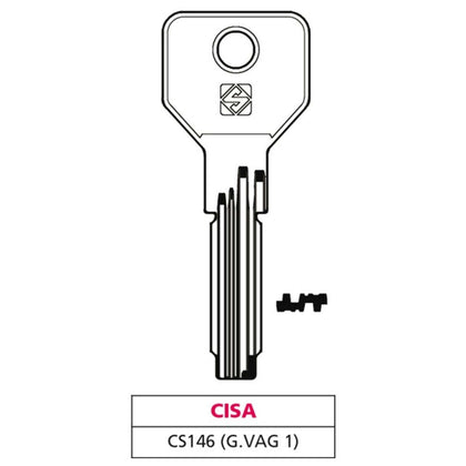 Silca Chiave Punzonata Ottone Cs146 (G.Vag 1) Cisa - 10 Pz