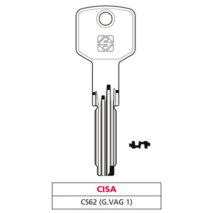 Silca Chiave Punzonata Ottone Cs62 (G. Vag 1) Cisa - 10 Pz