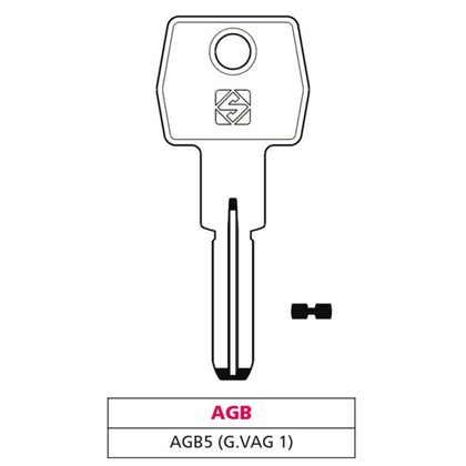 Silca Chiave Punzonata Ottone Agb5 (G. Vag 1) Agb - 10 Pz