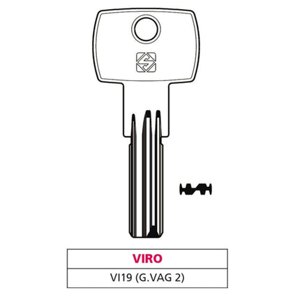 Silca Chiave Punzonata Ottone Vi19 (G. Vag 2) Viro - 5 Pz