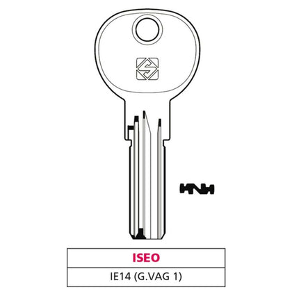 Silca Chiave Punzonata Ottone Ie14 (G. Vag 1) Iseo - 5 Pz