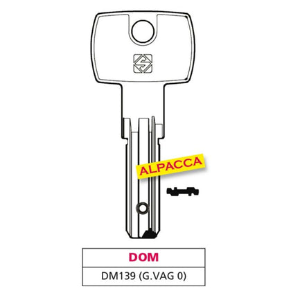 Silca Chiave Punzonata Alpacca Dm139 (G. Vag 0) Dom - 5 Pz