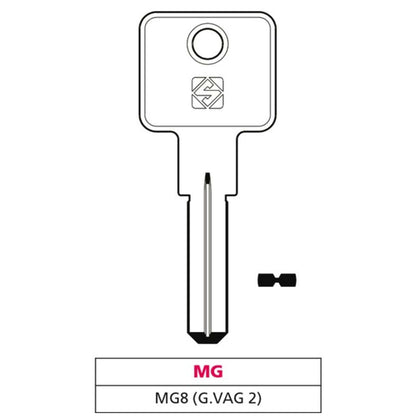 Silca Chiave Punzonata Ottone Mg8 (G. Vag 2) Mg - 5 Pz