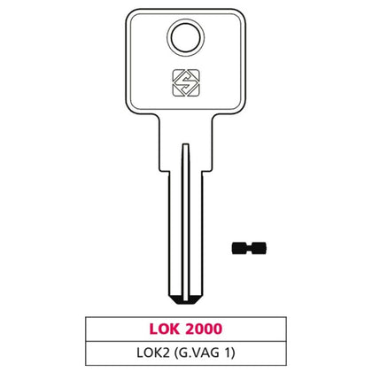 Silca Chiave Punzonata Ottone Lok2 (G. Vag 1) Lok 2000 - 5 Pz