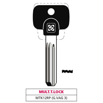 Silca Chiave Punzonata Ottone Mtk12Rp (G. Vag 3) Mul.T.Lock - 5 Pz