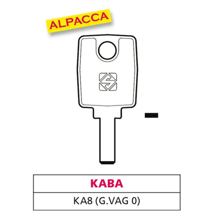 Silca Chiave Punzonata Alpacca Ka8 (G. Vag 0) Kaba - 5 Pz