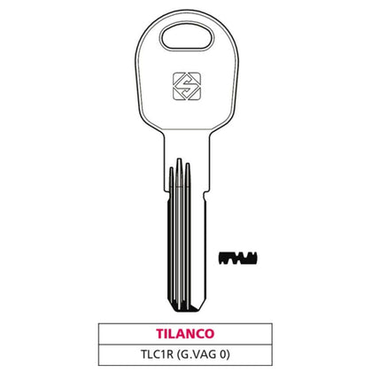 Silca Chiave Punzonata Ottone Tlc1R (G. Vag 0) Tilanco - 5 Pz