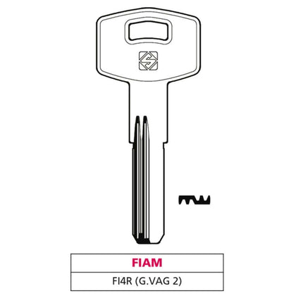 Silca Chiave Punzonata Ottone Fi4R (G. Vag 2) Fiam - 5 Pz