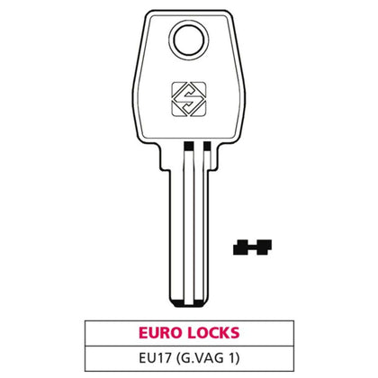 Silca Chiave Punzonata Ottone Eu17 (G. Vag 1) Euro Locks - 5 Pz