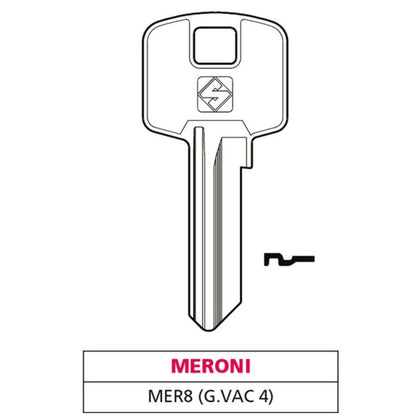 Silca Chiave Ottone Mer8 (G. Vac 4) Meroni - 20 Pz