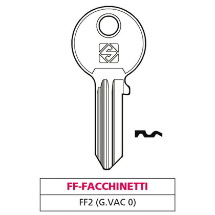 Silca Chiave Ottone Ff2 (G. Vac 0) Ff-Facchinetti - 20 Pz