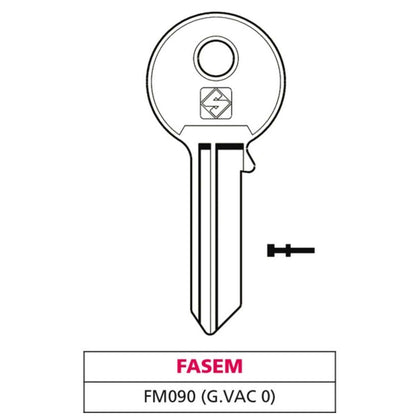 Silca Chiave Asc Fm090 (G. Vac 0) Fasem - 20 Pz