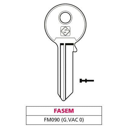 Silca Chiave Ottone Fm090 (G. Vac 0) Fasem - 20 Pz