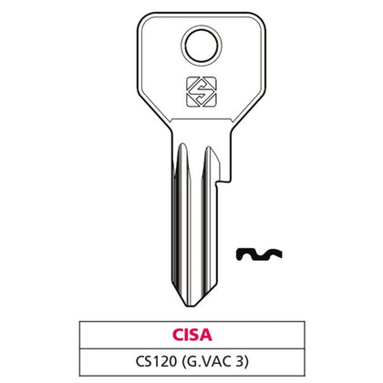 Silca Chiave Ottone Cs120 (G. Vac 3) Cisa - 10 Pz