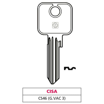 Silca Chiave Ottone Cs46 (G. Vac 3) Cisa - 10 Pz