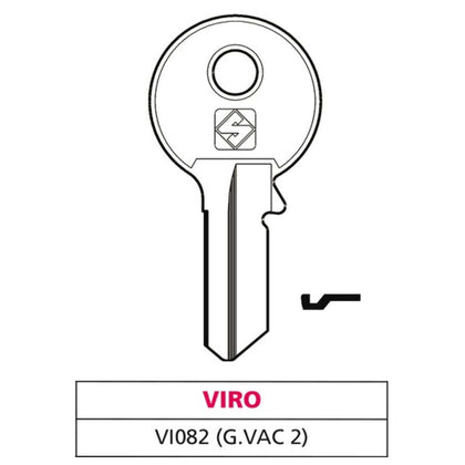 Silca Chiave Ottone Vi082 (G. Vac 2) Viro - 20 Pz