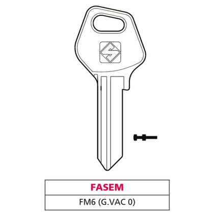 Silca Chiave Ottone Fm6 (G. Vac 0) Fasem - 20 Pz