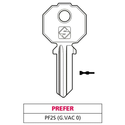 Silca Chiave Ottone Pf2S (G. Vac 0) Prefer - 20 Pz