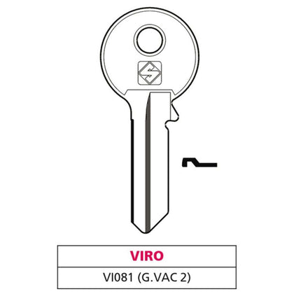 Silca Chiave Ottone Vi081 (G. Vac 2) Viro - 10 Pz