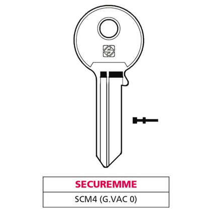 Silca Chiave Ottone Scm4 (G. Vac 0) Securemme - 20 Pz