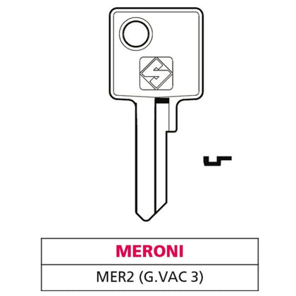 Silca Chiave Ottone Mer2 (G. Vac 3) Meroni - 20 Pz