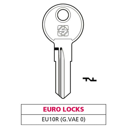 Silca Chiave Asc Eu10R (G. Vae 0) Euro Locks - 10 Pz