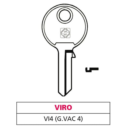 Silca Chiave Ottone Vi4 (G. Vac 0) Viro - 20 Pz