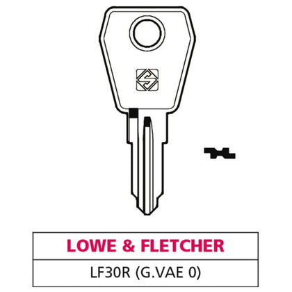 Silca Chiave Ottone Lf30R (G. Vae 0) Lowe & Fletcher - 10 Pz